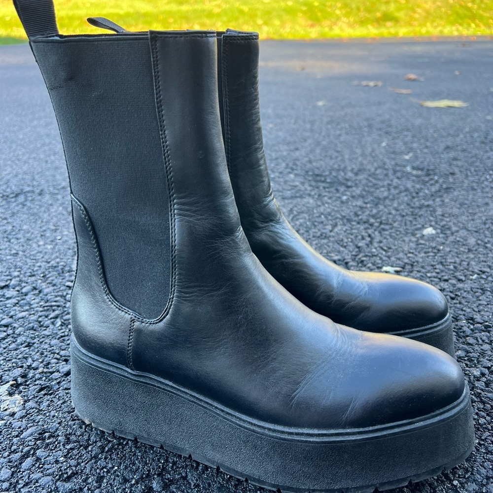 Zara Chelsea Lug Combat Boots Size 9